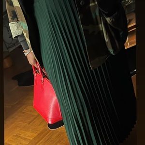 Dark Green Pleated Skirt